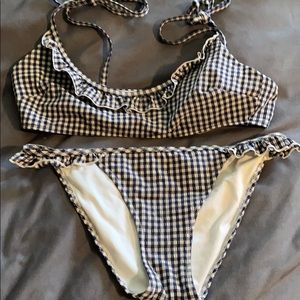 Aerie blue plaid bathing suit
